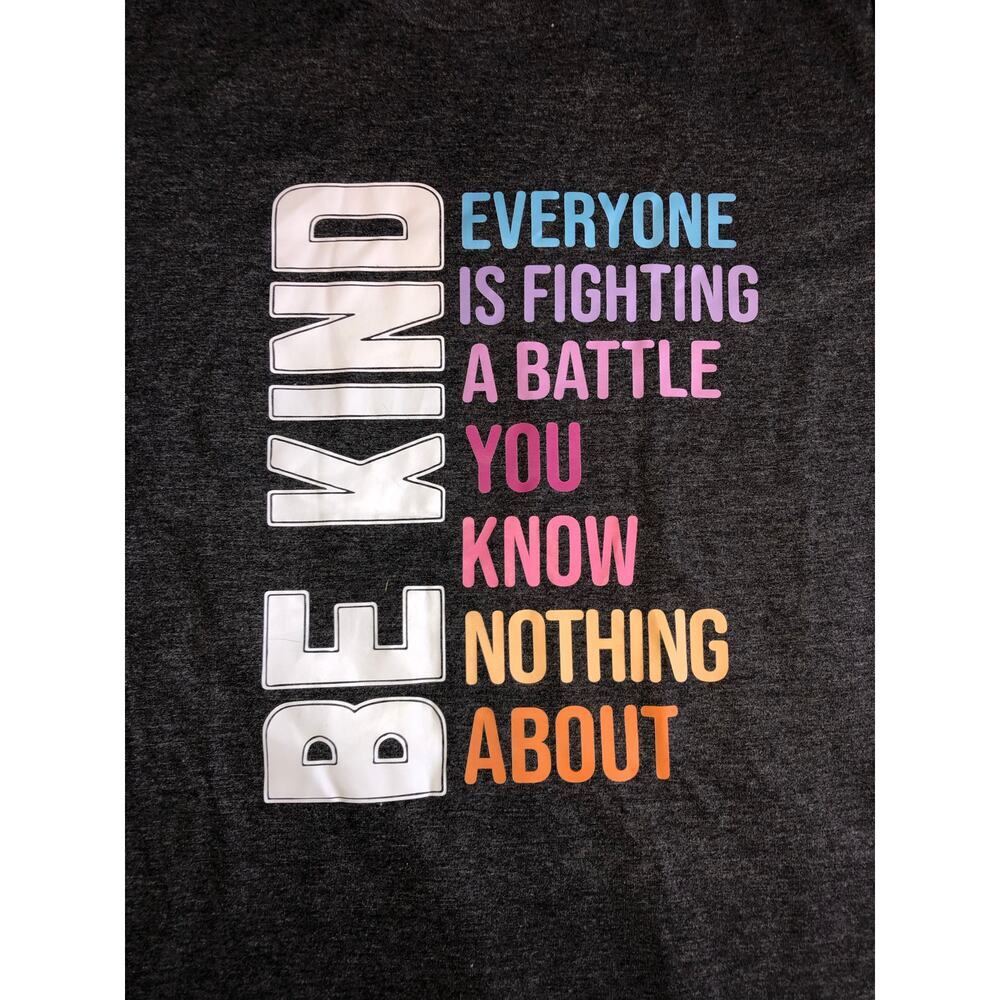 Be Kind Graphic Shirt Size M Unisex Tee Gray Multi Color